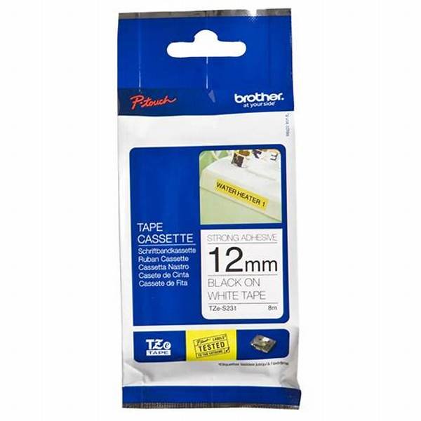 Cinta Brother TZe-S231 12 mm Adhesivo Extra Negro sobre Blanco