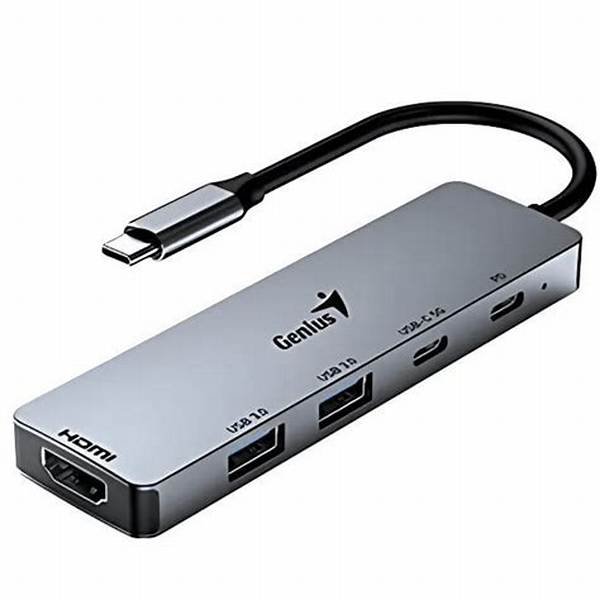 Hub Genius UH-500 USB-C a 2 USB, HDMI y USB-C