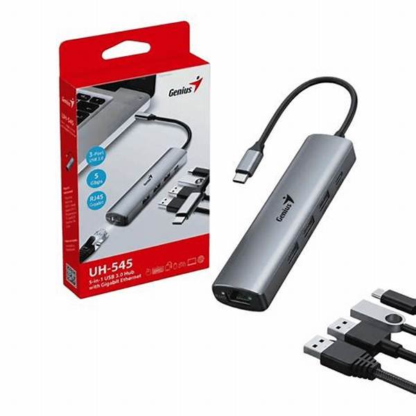 Hub Genius UH-545 USB-C a 3 USB-A, USB-C y RJ45