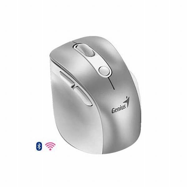 Mouse Genius Ergo 9000S Pro 2.4GHz + Bluetooth Plateado
