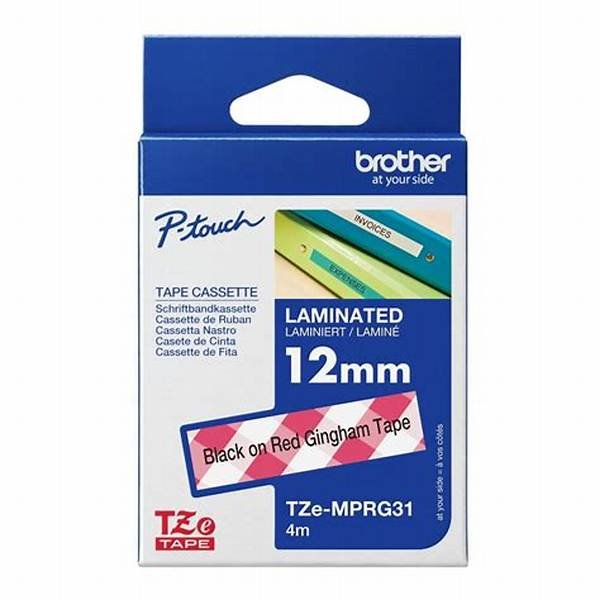 Cinta Brother TZe-MPRG31 12 mm Cuadrillé Rojo