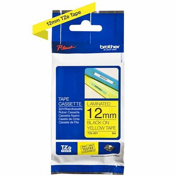 Cinta Brother TZe-631 12 mm Negro sobre Amarillo